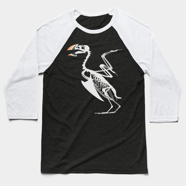 Atlantic Puffin Skeletal Baseball T-Shirt by stargatedalek